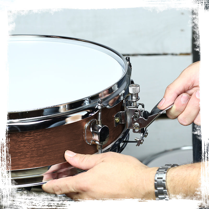 Piccolo Snare Drum 13" x 3.5" by GRIFFIN - 100% Poplar Wood Shell with Flat Hickory Finish & Coated Drum Head - Drummers Acoustic Marching Kit