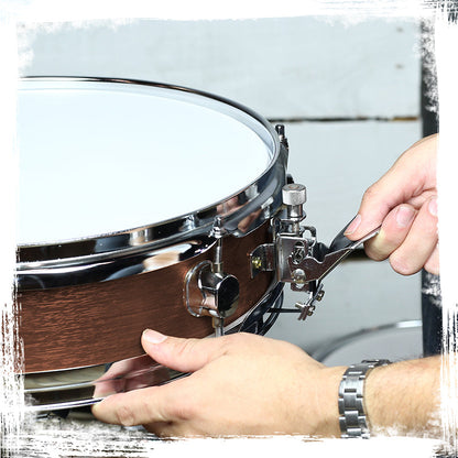 Piccolo Snare Drum 13" x 3.5" by GRIFFIN - 100% Poplar Wood Shell with Flat Hickory Finish & Coated Drum Head - Drummers Acoustic Marching Kit