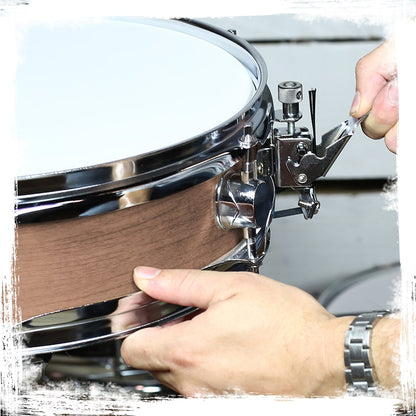Piccolo Snare Drum 13" x 3.5" by GRIFFIN | 100% Poplar Shell with Oak Wood Finish & Coated Drum Head | Professional Marching Drummers Deluxe Percussion Instrument with Bright Tone & Brilliant Attack