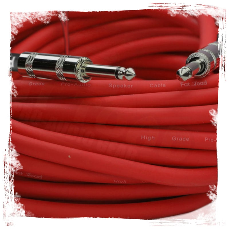1/4" to 1/4 Speaker Cable by FAT TOAD - 50ft Professional Pro Audio Red DJ Speaker PA Patch Cord Quarter inch Male Jack - 12 AWG Gauge Wire for Studio