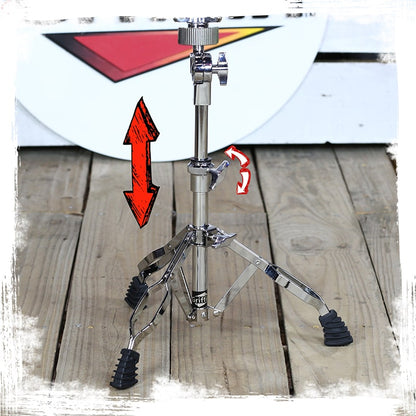 Snare Drum Stand (2-Pack) by GRIFFIN - Chrome Double-Braced Lightweight Mount for Snares, Tom Drums & Practice Pads - Slip-Proof Gear Tilter & Clamp-Style Basket Holder
