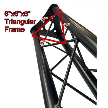 Triangle Truss Segment Extension by GRIFFIN | 5Ft Extra Trussing Section for DJ Booth Lighting System Stand | Mount Light Cans & Sound Effects for Pro Audio Equipment Gear | Parties, Live Gigs & Stage