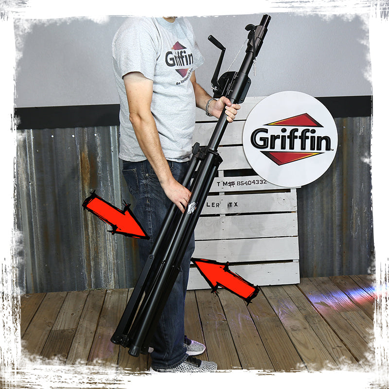 Crank Up Light Stands (2 Pack) Stage Lighting Truss System by GRIFFIN - Portable Speaker Tripod Platform Rig - Adjustable Trussing DJ Booth Kit, T Bar
