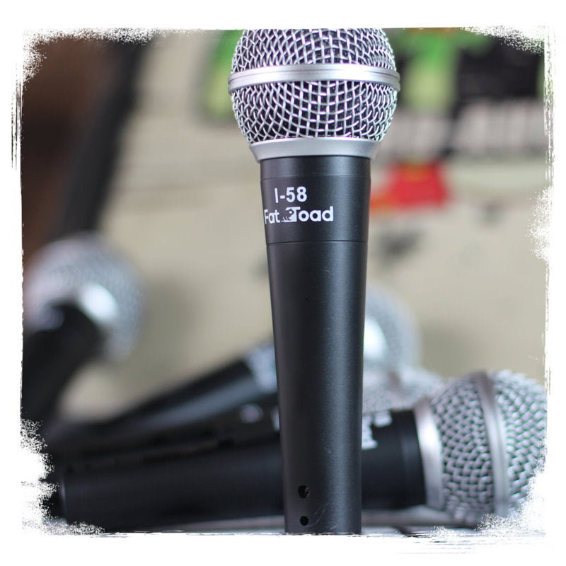 Studio Recording Microphones with Clips (5 Pack) by FAT TOAD - Vocal Handheld, Unidirectional Wired Mic - Cardioid Dynamic Singing Microphone