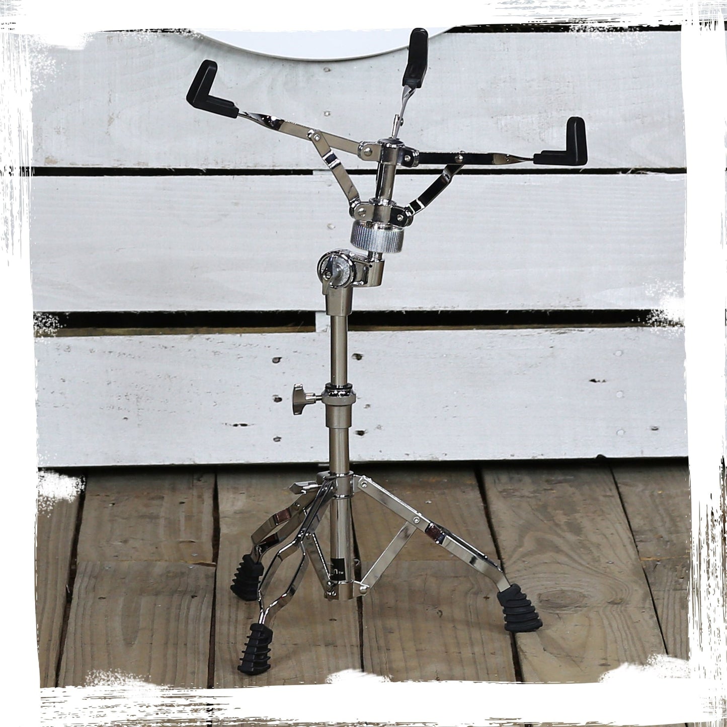 Snare Drum Stand (2-Pack) by GRIFFIN - Chrome Double-Braced Lightweight Mount for Snares, Tom Drums & Practice Pads - Slip-Proof Gear Tilter & Clamp-Style Basket Holder