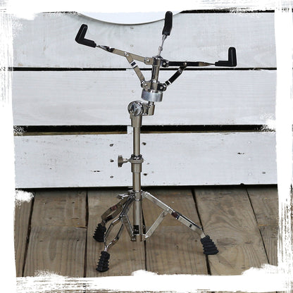 Snare Drum Stand (2-Pack) by GRIFFIN - Chrome Double-Braced Lightweight Mount for Snares, Tom Drums & Practice Pads - Slip-Proof Gear Tilter & Clamp-Style Basket Holder