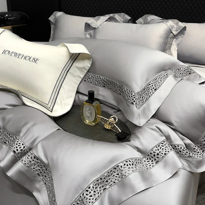 DecorBites™ Eucalyptus Lyocell 1000TC Luxury Bedding Set with Wide Edge, Soft Silky & Breathable
