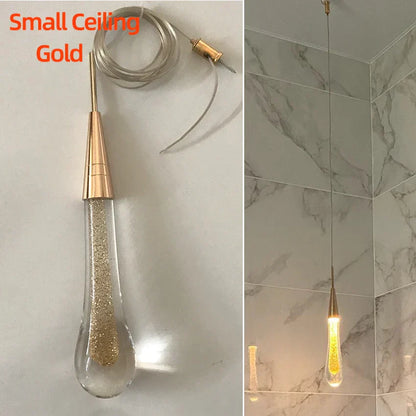 DecorBites™ Crystal Glass LED Pendant Tear Drop Light Chandelier