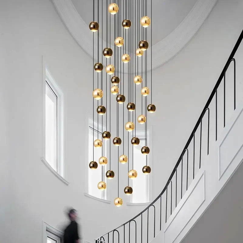 ™ Gold Ball Crystal Chandelier | Modern Art Decor Lighting Fixture