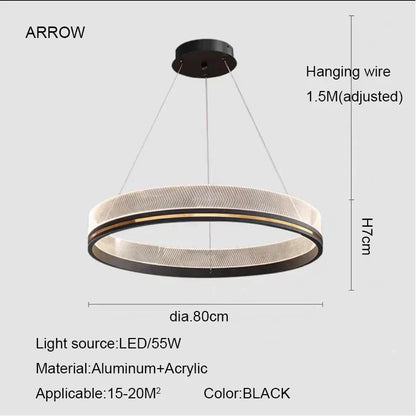 DecorBites™ Black/Gold LED Pendant Lights | Modern Design for Home Lighting Decoration