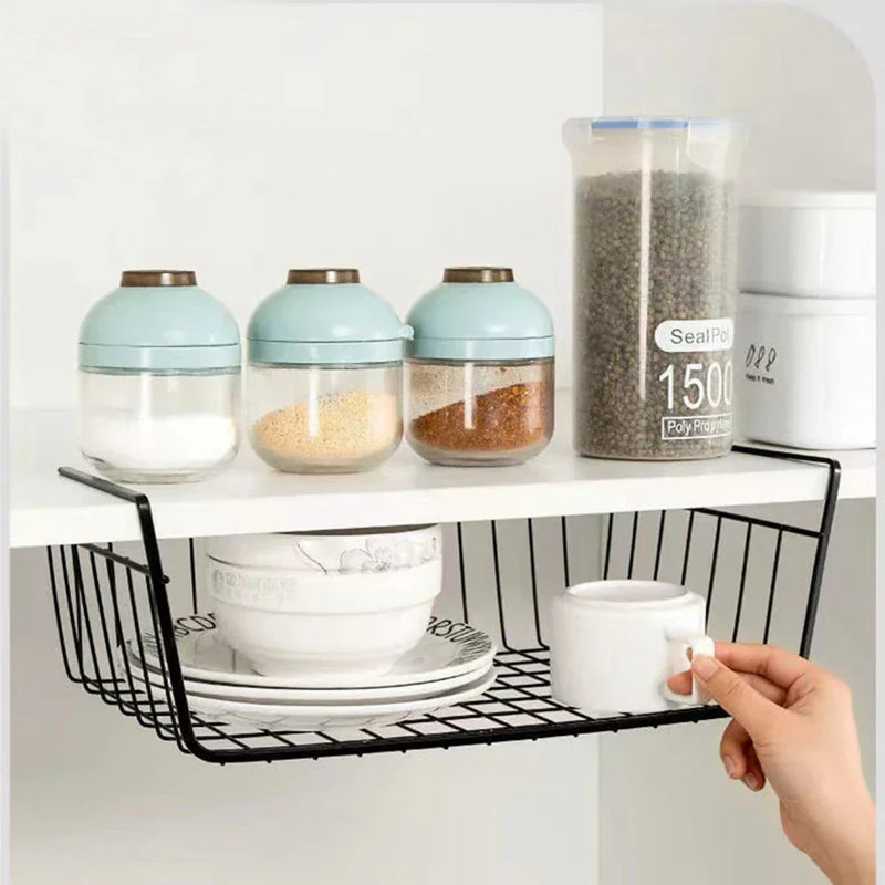 ™ Kitchen Organizer Shelf Desk Storage Rack Mesh Basket Wardrobe Holders