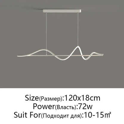 DecorBites™ LED Pendant Light - Modern White/Black Long Line for Home, Restaurant, Office
