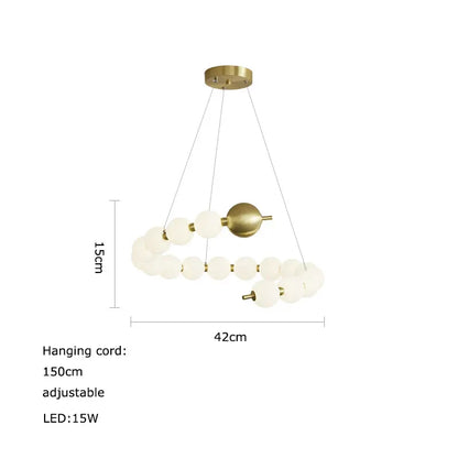 DecorBites™ Love Gold Chrome Chandelier LED Suspension Lighting for Dinning Room