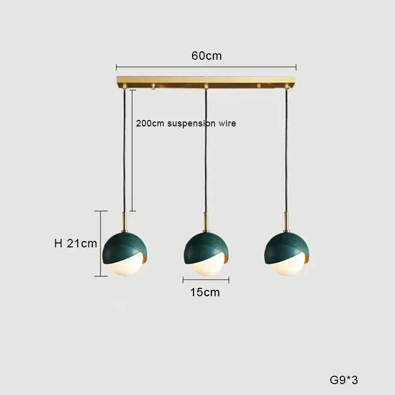 DecorBites™ Blue Copper Chandelier Pendant Light for Kitchen Island & Restaurant
