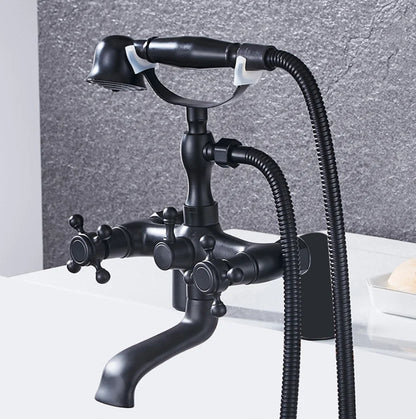 DecorBites™ Antique Chrome Bathtub Shower Mixer Faucet Tap Set for Bathroom