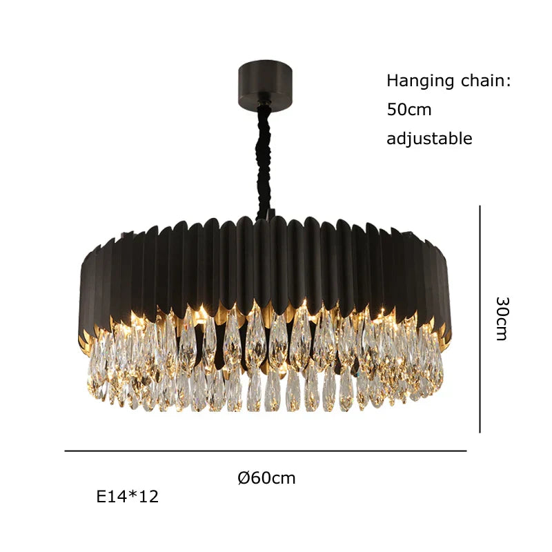 DecorBites™ Crystal Water Droplet Pendant Lights: Elegant LED Dimmable Lamps for Dining Room Foyer