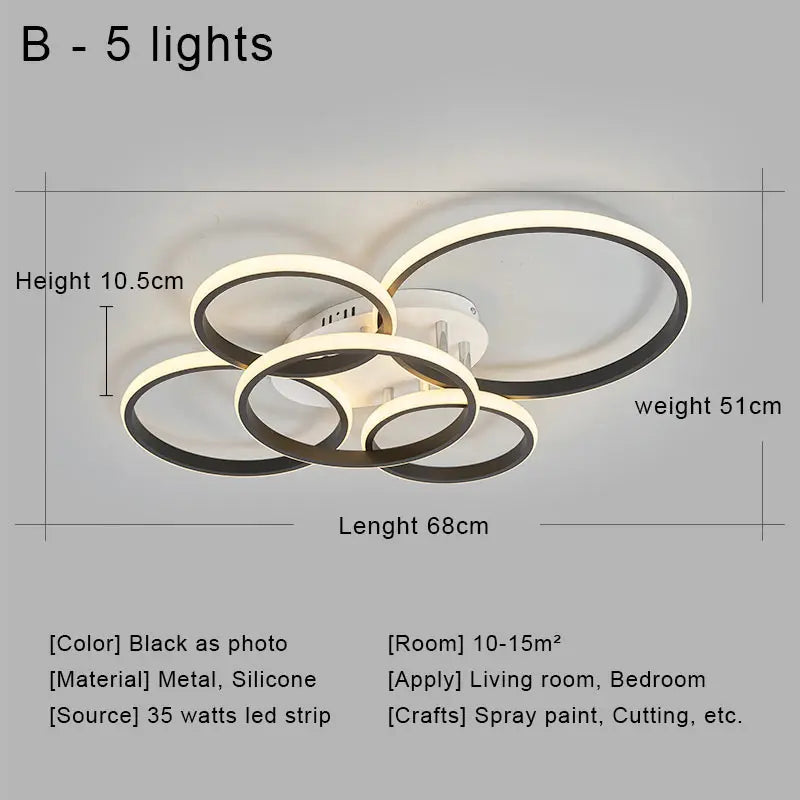 ™ LED Ceiling Chandelier Remote Control Living Room Bedroom Kitchen Lamp White