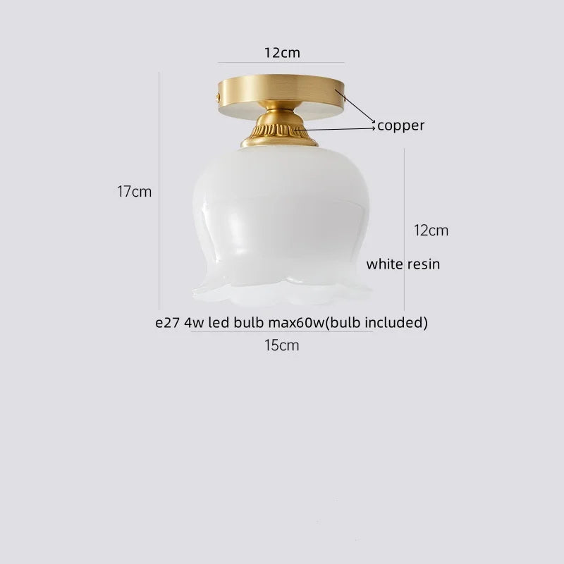 DecorBites™ LED Resin Copper Ceiling Light Fixture for Aisle Porch Living Room