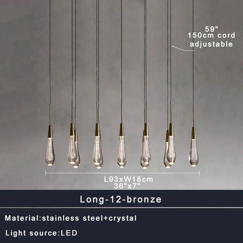 DecorBites™ Crystal Ceiling Pendant Lights for Dining Room, Luxury Designer Foyer Decor Lighting