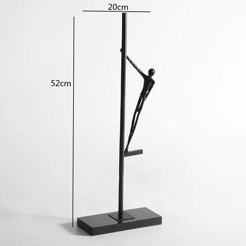 DecorBites™ Black Metal Sports Figure Sculpture for Elegant Home Decor