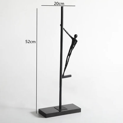 DecorBites™ Black Metal Sports Figure Sculpture for Elegant Home Decor