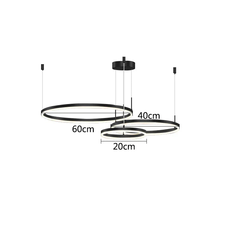 DecorBites™ Gold Ring Pendant Lights Circle Acrylic LED Ceiling Lamp