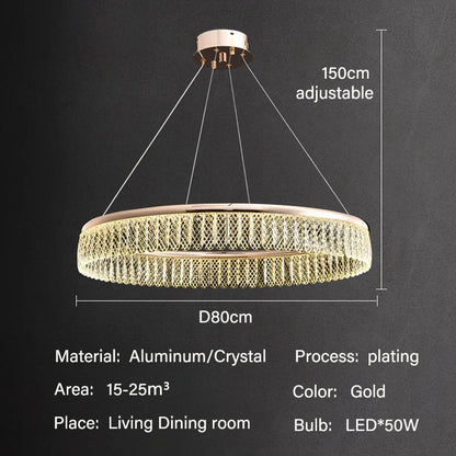 DecorBites™ Crystal Chandelier Luxury LED Lighting for Living Dining Kitchen Bedroom