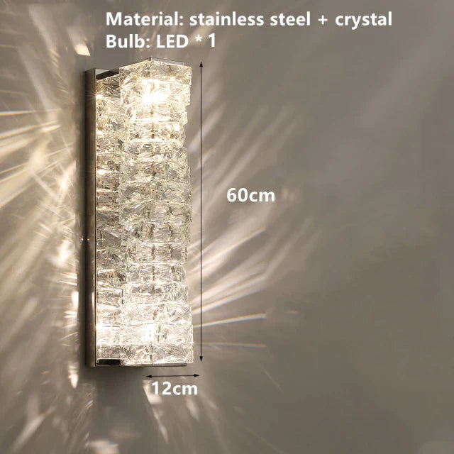 DecorBites™ Contemporary Crystal Wall Sconce for Bedside, Bathroom, Corridor, Aisle, TV Background Lighting