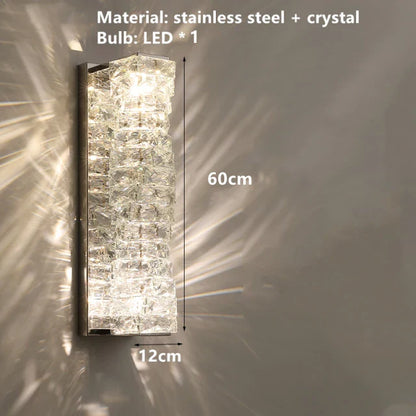 DecorBites™ Contemporary Crystal Wall Sconce for Bedside, Bathroom, Corridor, Aisle, TV Background Lighting