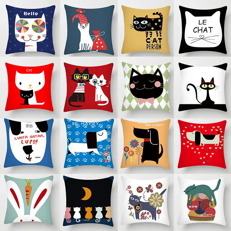 ™ Hello Cat Pillow Cover - Modern Design for Home Decor - Cute & Cozy
