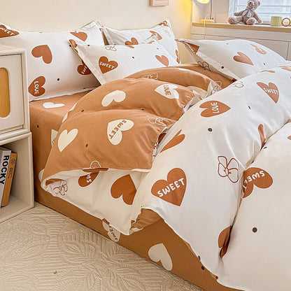DecorBites™ Cotton Printed Bedding Set: Thick & Cozy Single Bedclothes for Adults & Kids
