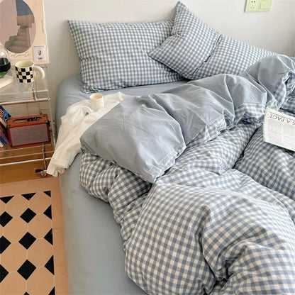 ™ Japanese Style Cotton Printed 4Pcs Bedding Set with Double-Sided Design
