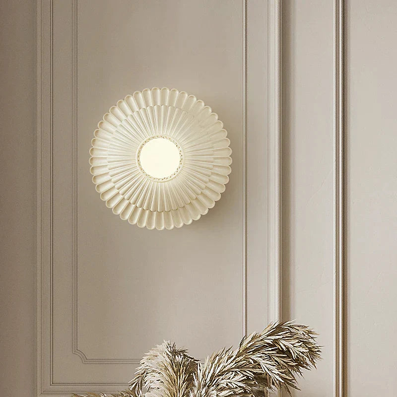 DecorBites™ French Cream Wind Wall Lamp, Carved Designer Pastoral Style Sconce for Bedroom and Living Room