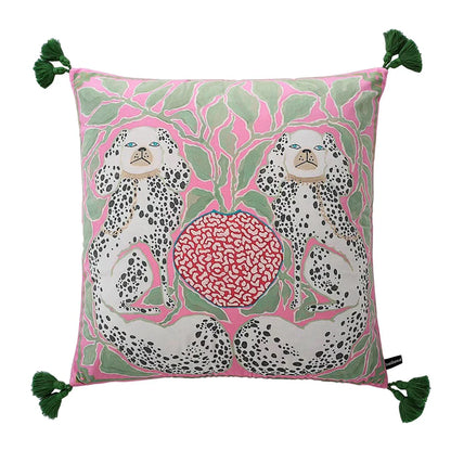 DecorBites™ Luxe Cheetah Halo Pillowcase: Decorative Tassel Cushion Cover GG Style