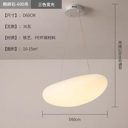 DecorBites™ LED Pebble Pendant Light: Stylish White Chandelier for Living Room, Bedroom, and Restaurant Décor.