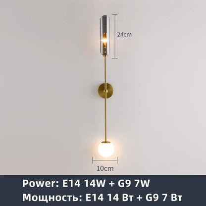 DecorBites™ Golden Metal LED Wall Lamps for Bedroom Living Room Decor