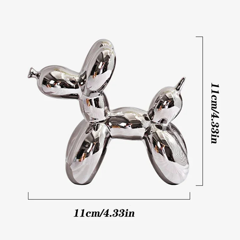 DecorBites™ Abstract Ceramic Balloon Dog Sculpture for Home Office Decor-Gift-Quality Study Room Statue
