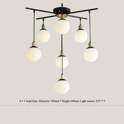 DecorBites™ Art Glass Ball Molecule Chandelier for Living Room, Children's Room, Study & Home Decor