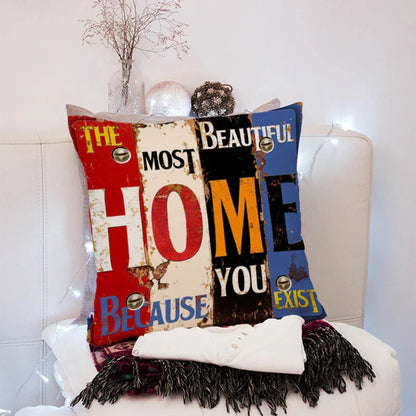 DecorBites™ 45x45cm Peach Skin Pillow for Living Room Sofa Bed Chair Office Pillowcase