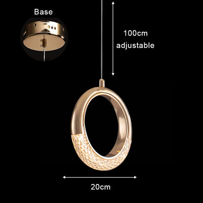 DecorBites™ Gold Acrylic LED Chandelier Pendant Light for Modern Nordic Home Decor