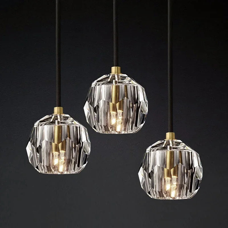 ™ K9 Crystal Pendant Lights: Modern Nordic Gold Hanging Lamp for Living Room, Kitchen Home Decor.