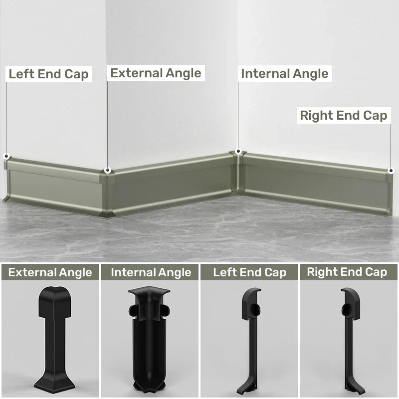DecorBites™ LED Skirting Line Aluminum Profile for Stylish Backlighting, Stair Lighting & Wall Trim