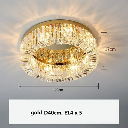 DecorBites™ Gold Crystal Pendant Chandelier for Modern Dining Room Lighting
