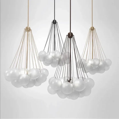 DecorBites™ Glass Ball LED Chandelier for Modern Living Room, Nordic Design Bubble Pendant Lamp