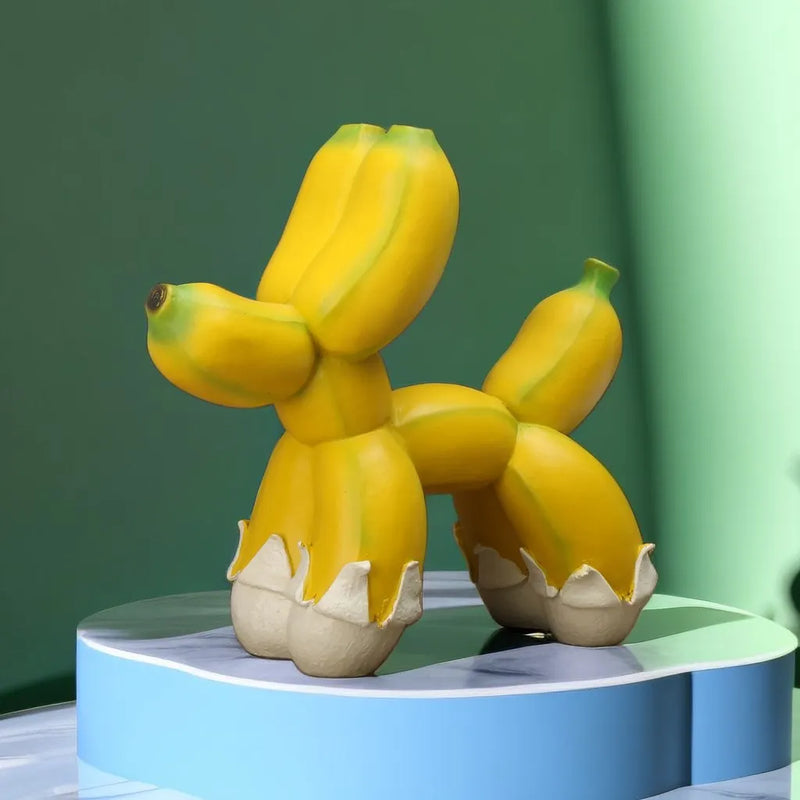 DecorBites™ Banana Balloon Dog Sculpture - Modern Pop Art Resin Statue for Home Decor