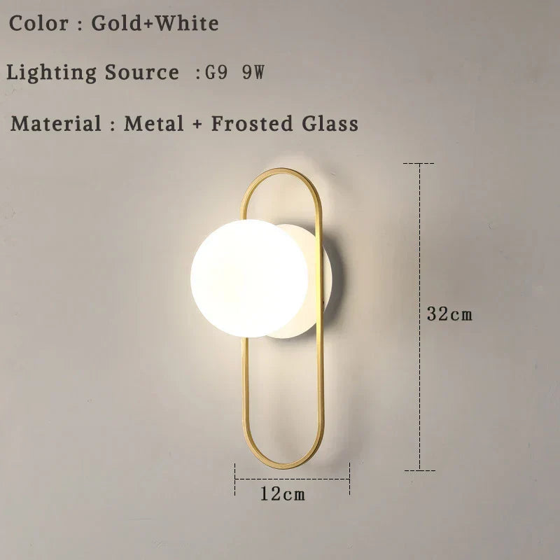 DecorBites™ Glass Ball LED Wall Lamp for Bedroom Living Room Indoor Lighting