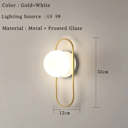 DecorBites™ Glass Ball LED Wall Lamp for Bedroom Living Room Indoor Lighting