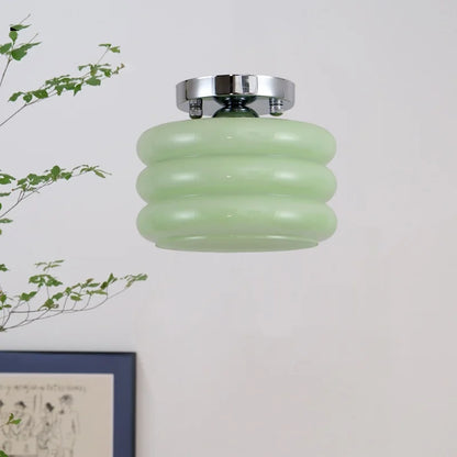 DecorBites™ Creamy Glass Iron LED Ceiling Light - Modern Indoor Lighting Fixtures
