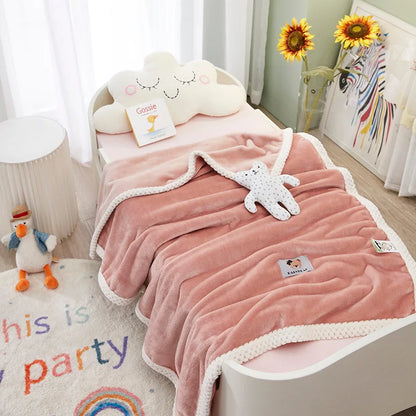 DecorBites™ Kids Flannel Nap Blanket - Lightweight & Cozy Single Bed Cover