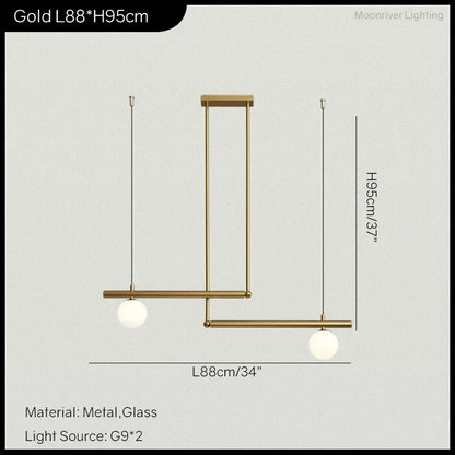 DecorBites™ LED Linear Hanging Lamp for Home Modern Minimalist Living Room Chandelier